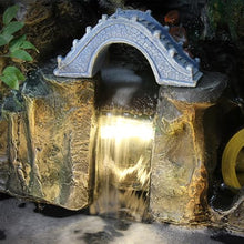 Mountain Waterfall Fountain with LED Lights and Oriental Accents – Indoor/Outdoor Zen Water Feature for Home, Garden, or Office Decor(7001+30019)