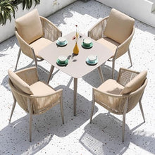 Outdoor Table and Chair Combination, Courtyard Garden, Sunroom, Villa, Internet Famous Hotel Restaurant, Outdoor Leisure, Plastic Wood Long Dining Table n1