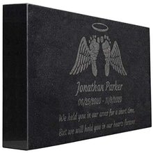 PlaqueMaker Black Granite Memorial Headstone for Infant or Child - Personalized Sympathy Gift (24 x 12 x 4)