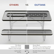 OUTTANS Commercial Metal Picnic Table, Black, 6' Rectangular