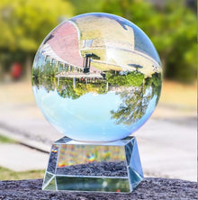 LoKori Transparent Polished Crystal Ball Large Glass Decorative Gemstone Spheres Garden Reflective Gazing Globe Camera Sphere and Photography Orb,A,16cm/6.3in