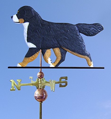 Bernese Mountain Dog Hand Carved & Painted Weathervane 32 Inch