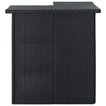 fsahslih 8-Piece Patio Bar Set with 2 Tables & 6 Stools, Black Rattan
