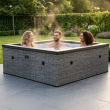 Wave Garda Eco-Foam Hot Tub | Square Energy-Efficient Outdoor Spa with 70 Bubble Jets, Built-in Heater, WiFi App Control and Insulated Cover | Flint Gray | 4 Person | Standard