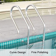 5 Step Stainless Steel in-Pool Ladder, In-Ground Pool Ladder W/Non-Slip Footstep, Entry and Exit System for In-Ground Swimming Pools, No Pre-Embedded