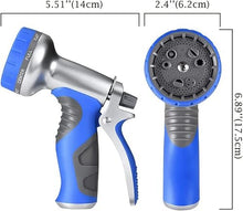 Feilx Garden Hose Nozzle Sprayer, Heavy Duty Metal Hose Nozzle with 9 Adjustable Patterns for Hand Watering Plants and Lawn, Car Washing, Pa (Color : Red)