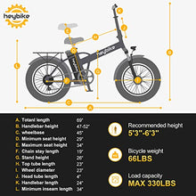 Heybike Mars Electric Bike Foldable 20" x 4.0 Fat Tire Electric Bicycle Mars-Black