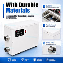 moupeaktain Electric Pool Heater 220V for Small Pools, Spas and Hot Tubs, Above Ground Pool Heater with Automatic Thermostat, Stainless Steel, Fast Heating Swimming Pool Water Heater 11KW