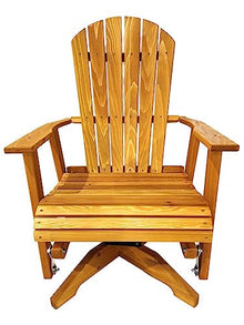 Kilmer Creek Rustic Finished 2 Foot Swivel-Base Fanback Adironack-Style Patio Fanback Glider, Amish Crafted