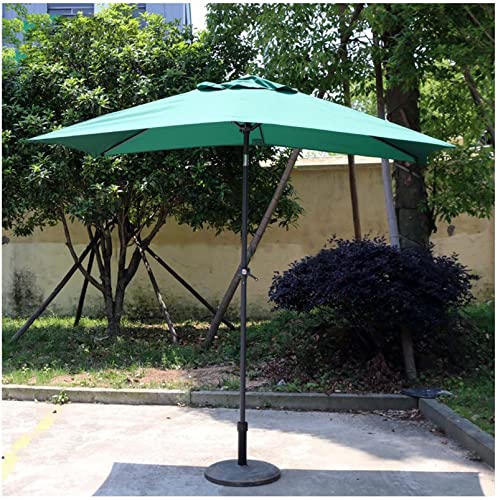 LumaGrove 1.3×2.3m Rectangular Balcony Parasol with Tilt and Crank, Patio Umbrella Outdoor Market Table Umbrella Sun Shade(Dark green)