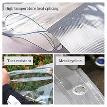 Suwooy Waterproof Clear Tarp Curtains,Outdoor PVC Transparent Tarpaulin Side Panels,with Zip,Pergola Patio Porch Gazebo Weatherproof Partition Curtains,with Eyelets,Customizable,L×H-7×3m(23 * 9.8ft)