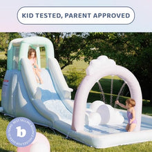 Bounceland Splash N’ Dash Dream Water Slide, 14.4ft L x 9.1ft W x 6.8ft H inflated Size, Outdoor Fun w/Long Slide, Giant Splash Pool, Water Spray, Climbing Wall, Active Play for Kids