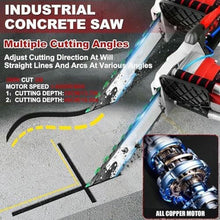 Electric Concrete Saw 13.8in/18.9in, Wet Cutting Chainsaw with Water Pump for Dust Free Slotting in Brick, Granite, Marble, and Concrete Grooves, 35cm Precision Cutter