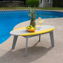highwood Shoreline Surfboard Coffee Table, Cove Gray/Sunbeam Yellow