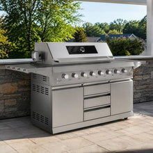 58 in. Newport Coll 6 Burner Gas Grill, Side Griddle, Stainless Steel
