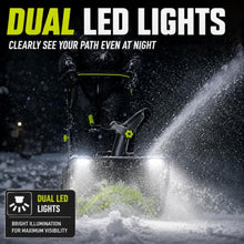 Electric Snow Blower, Cordless Snow Shovel, 20-Inch Width, Dual LED Lights 2Batteries
