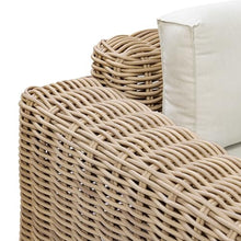Poly & Bark Puglia Corner Sectional Sofa Set with Coffee Table – Outdoor Ready Synthetic Rattan Frame, Weather‑Resistant Cushions & Minimal Profile – Sand Fabric for Patio, Garden or Covered Veranda