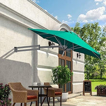 RWGOVLU Outdoor Round Wall Mounted Parasol, Patio Garden Balcony Yard Umbrella, Tilting Sunshade Wall Umbrella with Aluminium Frame