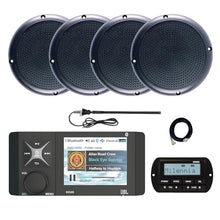 Enrock Marine JBL Wake Series R4500 Marine USB Bluetooth Radio Receiver with Speakers and Antenna Black