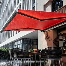 Deck Awnings, 2m/2.5m Electric Awnings for Patio with Waterproof Polyester Cover and Aluminum Frame, Shade, Umbrellas(Red,6.56 * 4.9ft)