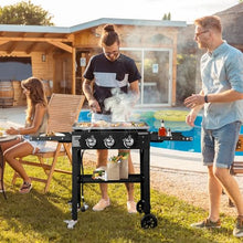 Llhdmeng Foldable Flat Top Grill, Portable Outdoor Propane Griddle with 2 Foldable Shelves, 30000/45000/60000 BTU Gas Grill Griddle Cooking Station for BBQ & Outdoor Cooking, Black(3 Burner)