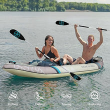 UPWELL 13'6" Inflatable Kayak Drop Stitch Floor 1-2 Person Desert Sand