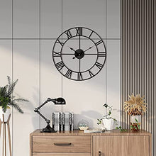 CUTPOIY Wall Clock,Outdoor Clock,Garden Clock,Large Metal Wall Clock Industrial Outdoor Waterproof Wall Art Clocks, European Retro Clock with Large Roman Numerals, Silent Battery O(Red-31.5inch)