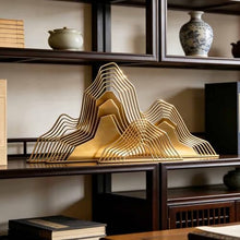 Dalumian Gold Metal Statue Yard Decor, Large Mountain Range Statue, Modern Garden Ornament, Floor-standing Backyard Decoration, Indoor and Outdoor, Easy to Install(120 * 58cm)