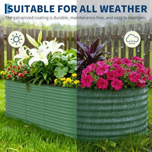 Hetoy Galvanized Raised Garden Beds, 4 Pack 8×4×2 FT Rust-Resistant Metal Planter Boxes, Easy Assembly Durable Raised Beds for Outdoor Vegetables, Flowers and Plants, Green