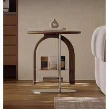 CHmrfvqtus Couch Side Table Apartment Wooden Sofa Side Table Stainless Steel Wood Living Room Home Small Coffee Round