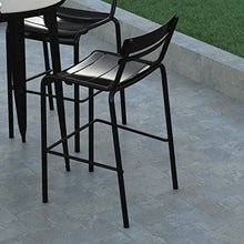 EMMA + OLIVER Black Armless Stacking Bar Stool, 2-Pack