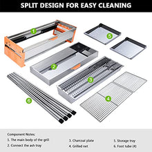 MNSSRN Outdoor Camping Stainless Steel Grill, Foldable Portable Lightweight BBQ Tool for Outdoor Cooking Picnic, Suitable for Travel