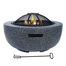 Fire Pit Wood-Burning fire Pit, 23-inch Outdoor fire Pit, Barbecue fire Pit Bowl, Imitation Marble Garden fire Pit in Courtyard Backyard