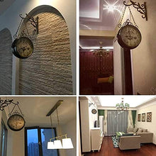 saditesdk Wall Clock, Outdoor Clock Garden Clocks, Double Sided Outdoor Wall Clock Retro Outdoor Clocks Battery Operated Silent,Indoor Hanging Decor Clock Wall Mounted Clock，