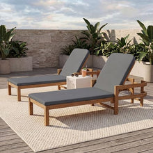 Christopher Knight Home 78" Paolo Outdoor Chaise Lounge Chair Set of 4, Acacia Wood Pool Lounge Chairs with Adjustable Backrest & Cushions, Patio Lounge Chairs for Outside Backyard Poolside, Dark Grey