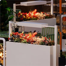 FURUIM2024M Park Planter Bench Solar Lighted Splicable Outdoor Planter Box Landscape Planting Trough