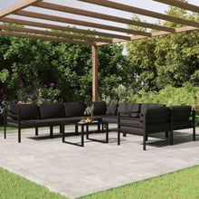 RJPLMFV 9 Piece Patio Lounge Set with Cushions Aluminum Anthracite
