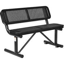 Global Industrial 4'L Heavy Duty Outdoor Steel Picnic Bench with Backrest