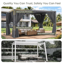 ADRERIC Louvered Pergola 10'x13' Outdoor Pergola with Roof, Heavy Duty Aluminum Frame, Hardtop Gazebo with Adjustable Louvers for Patio, Deck and Backyard, Gray