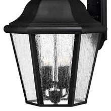 Hinkley Edgewater Large Wall Mount Outdoor Lantern, Aluminum, Clear Seedy Glass, Traditional, Black Finish