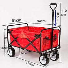 OTQEFTN Handcart, Trolley Folding Wagon Garden Cart Foldable Garden Trolley Beach Wagon Pull Wagon Hand Cart Folding Trolley Outdoor Camping Handling Portable Push-Pull Truck/B