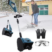 Electric Snow Blower, Cordless Snow Shovel with 3000mAh Battery and Charger, Lightweight Snow Thrower with Adjustable Handle for Driveway/Patio,Blue-1Battery