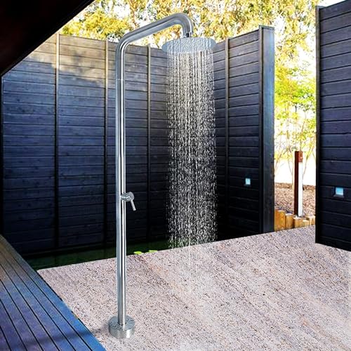 MKLFBY Outdoor Shower W/Head Temperature Adjustment & Faucet, Standing Mixer Shower System for Outdoor/Indoor, Patio Beach Poolside Backyard