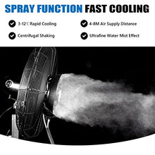 GFJYKDL Misting Fan Spray Cooling Fan Industrial Fan with 3 Speeds, 42L Tank, Heavy Duty Patio Water Tank Electric Fans for Garage or Workspace,81cm/31.9in