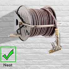 VIXARKO Hose Reel, Sturdy Stainless Steel Hose Reel for Wall/Floor Mounting - Long-Lasting Metal Body with Crank Handle - Ideal for Garden Hose Storage.