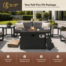 Kinger Home Kai 32-Inch Square Propane Fire Pit Table, Alloy Steel Outdoor Fire Pit with 50,000 BTUs, CSA-Certified, Includes a Burner lid, Lava Rocks and Weather Resistance Cover