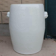 JOYNOW Ceramic Garden Stool Decorative Garden Stools White Lion Head Ceramic Stool Pier Cool Sofa Side Table Vanity Stool Sample Room Drum Stools Garden Stool Ceramic