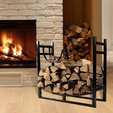 EliteBloom Heavy Duty Metal Firewood Storage Rack, Large Capacity Indoor Outdoor Iron Log Holder for Fire Pit