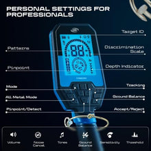 CKG Treon Professional Metal Detector for Adults, Fully Waterproof, 11" DD Coil, High Frequency 18.75 kHz Gold Metal Detector with Treasure, Prospecting, All Metal, Pinpointer Modes