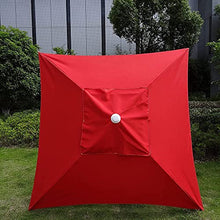 PUCNHZYNW Replacement Canopy for 2x2m Patio Umbrella Waterproof Fabric 4-Rib Replacement Cover for Market Table Beach Garden Lawn Terrace Courtyard - Wine Red
